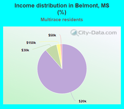 Income distribution in Belmont, MS (%)
