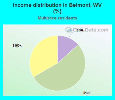 Income distribution in Belmont, WV (%)