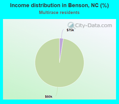 Income distribution in Benson, NC (%)