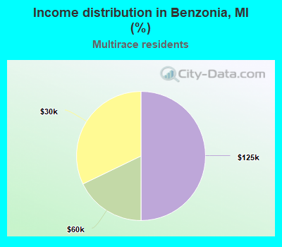 Income distribution in Benzonia, MI (%)