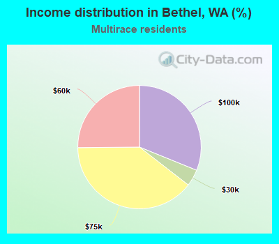 Income distribution in Bethel, WA (%)