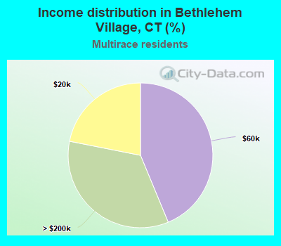 Income distribution in Bethlehem Village, CT (%)