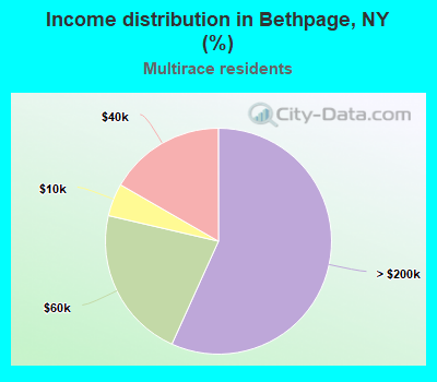 Income distribution in Bethpage, NY (%)