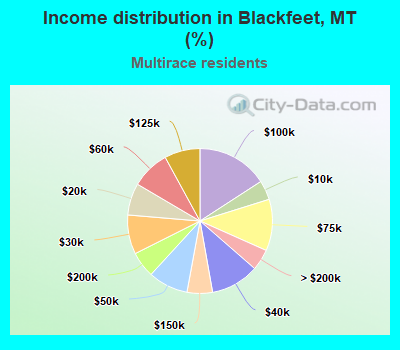 Income distribution in Blackfeet, MT (%)