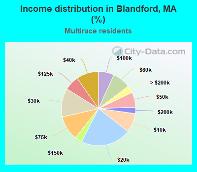 Income distribution in Blandford, MA (%)