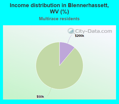 Income distribution in Blennerhassett, WV (%)