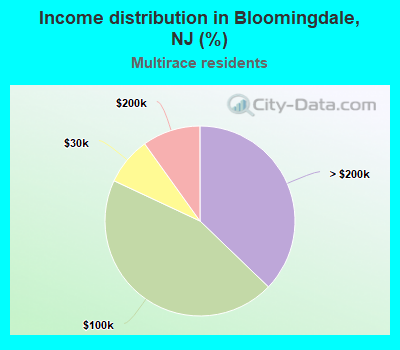 Income distribution in Bloomingdale, NJ (%)