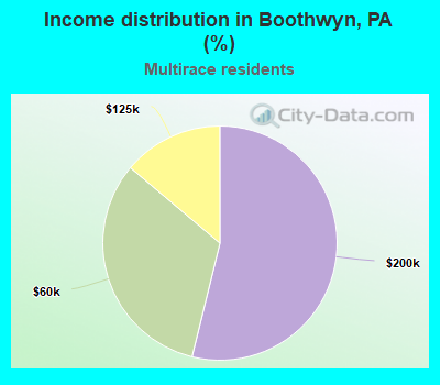 Income distribution in Boothwyn, PA (%)