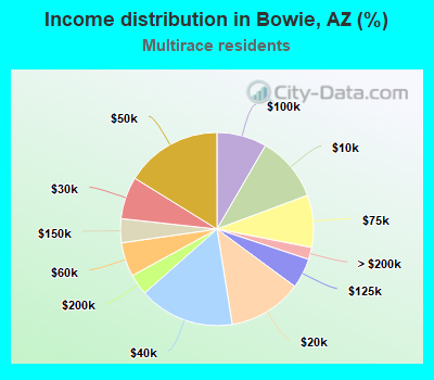 Income distribution in Bowie, AZ (%)