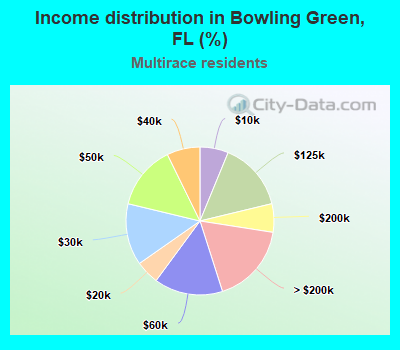 Income distribution in Bowling Green, FL (%)