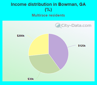 Income distribution in Bowman, GA (%)