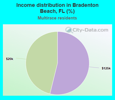 Income distribution in Bradenton Beach, FL (%)