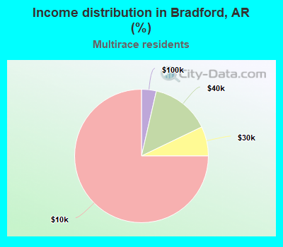 Income distribution in Bradford, AR (%)