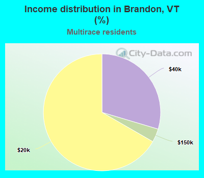 Income distribution in Brandon, VT (%)