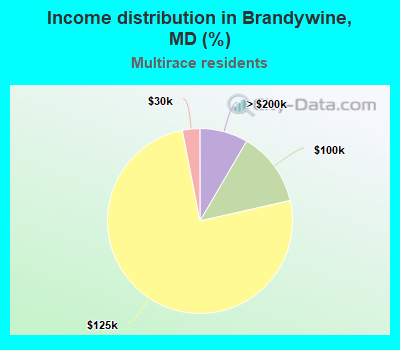 Income distribution in Brandywine, MD (%)