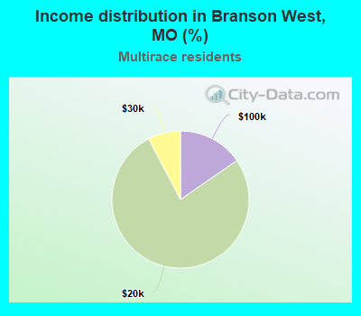 Income distribution in Branson West, MO (%)