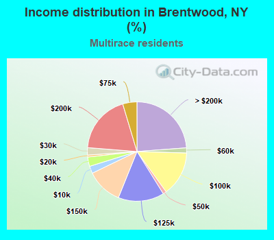 Income distribution in Brentwood, NY (%)