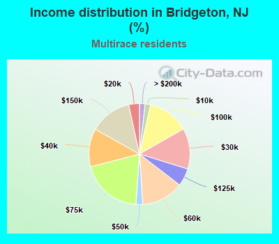 Income distribution in Bridgeton, NJ (%)