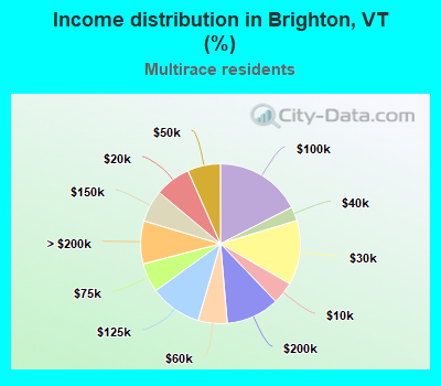 Income distribution in Brighton, VT (%)