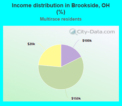 Income distribution in Brookside, OH (%)