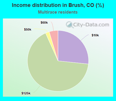 Income distribution in Brush, CO (%)