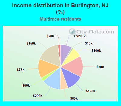 Income distribution in Burlington, NJ (%)