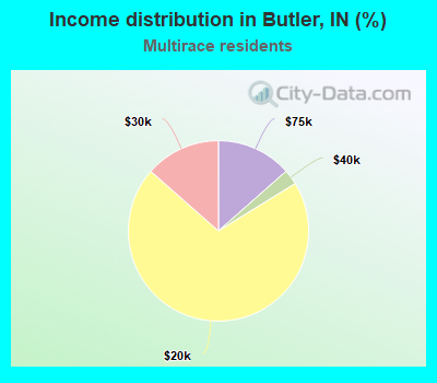 Income distribution in Butler, IN (%)