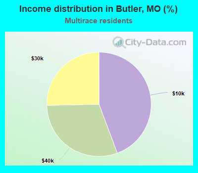 Income distribution in Butler, MO (%)