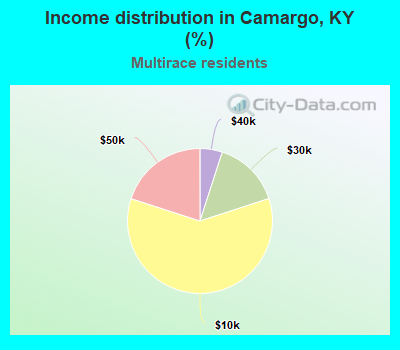Income distribution in Camargo, KY (%)
