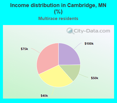 Income distribution in Cambridge, MN (%)