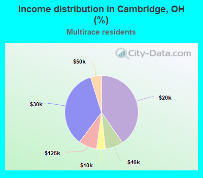 Income distribution in Cambridge, OH (%)