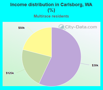 Income distribution in Carlsborg, WA (%)