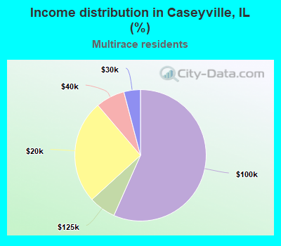 Income distribution in Caseyville, IL (%)