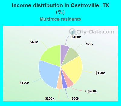 Income distribution in Castroville, TX (%)