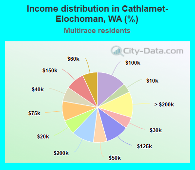 Income distribution in Cathlamet-Elochoman, WA (%)