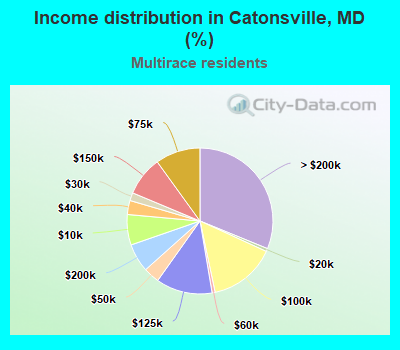 Income distribution in Catonsville, MD (%)