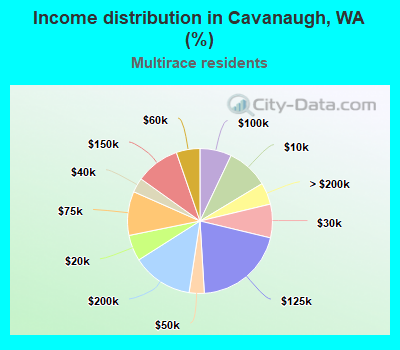 Income distribution in Cavanaugh, WA (%)