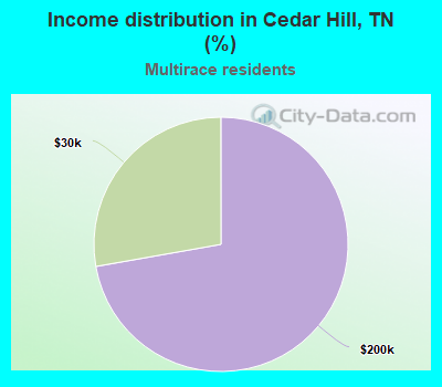 Income distribution in Cedar Hill, TN (%)