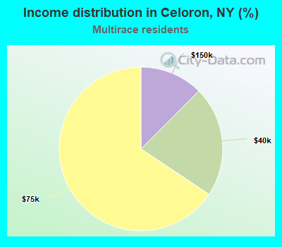 Income distribution in Celoron, NY (%)