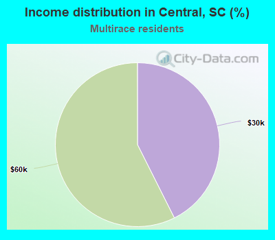 Income distribution in Central, SC (%)