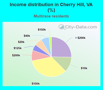 Income distribution in Cherry Hill, VA (%)