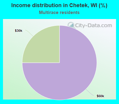 Income distribution in Chetek, WI (%)
