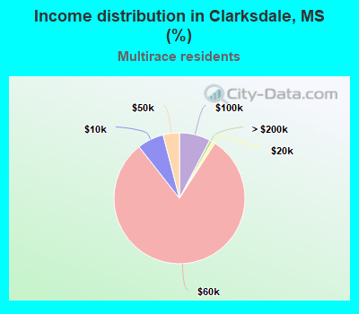Income distribution in Clarksdale, MS (%)