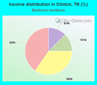 Income distribution in Clinton, TN (%)