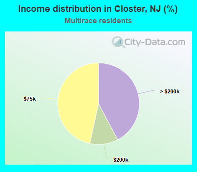 Income distribution in Closter, NJ (%)