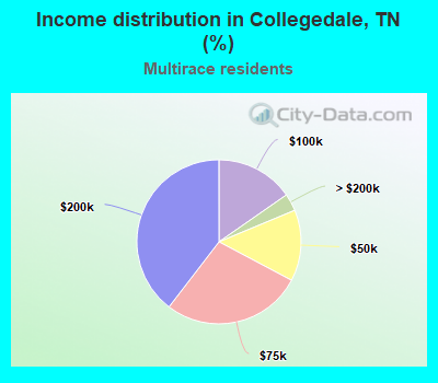 Income distribution in Collegedale, TN (%)