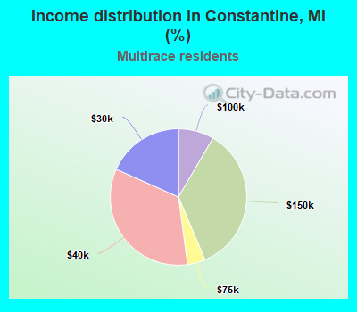 Income distribution in Constantine, MI (%)