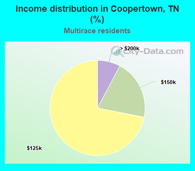 Income distribution in Coopertown, TN (%)