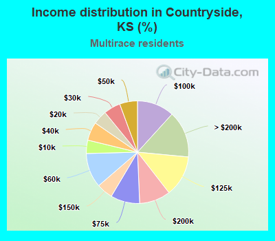 Income distribution in Countryside, KS (%)