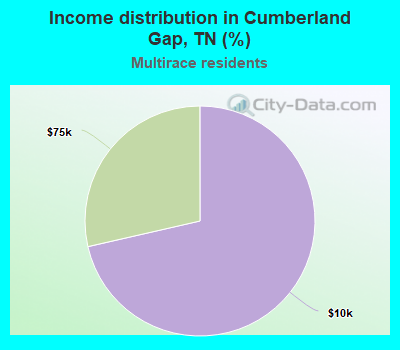 Income distribution in Cumberland Gap, TN (%)